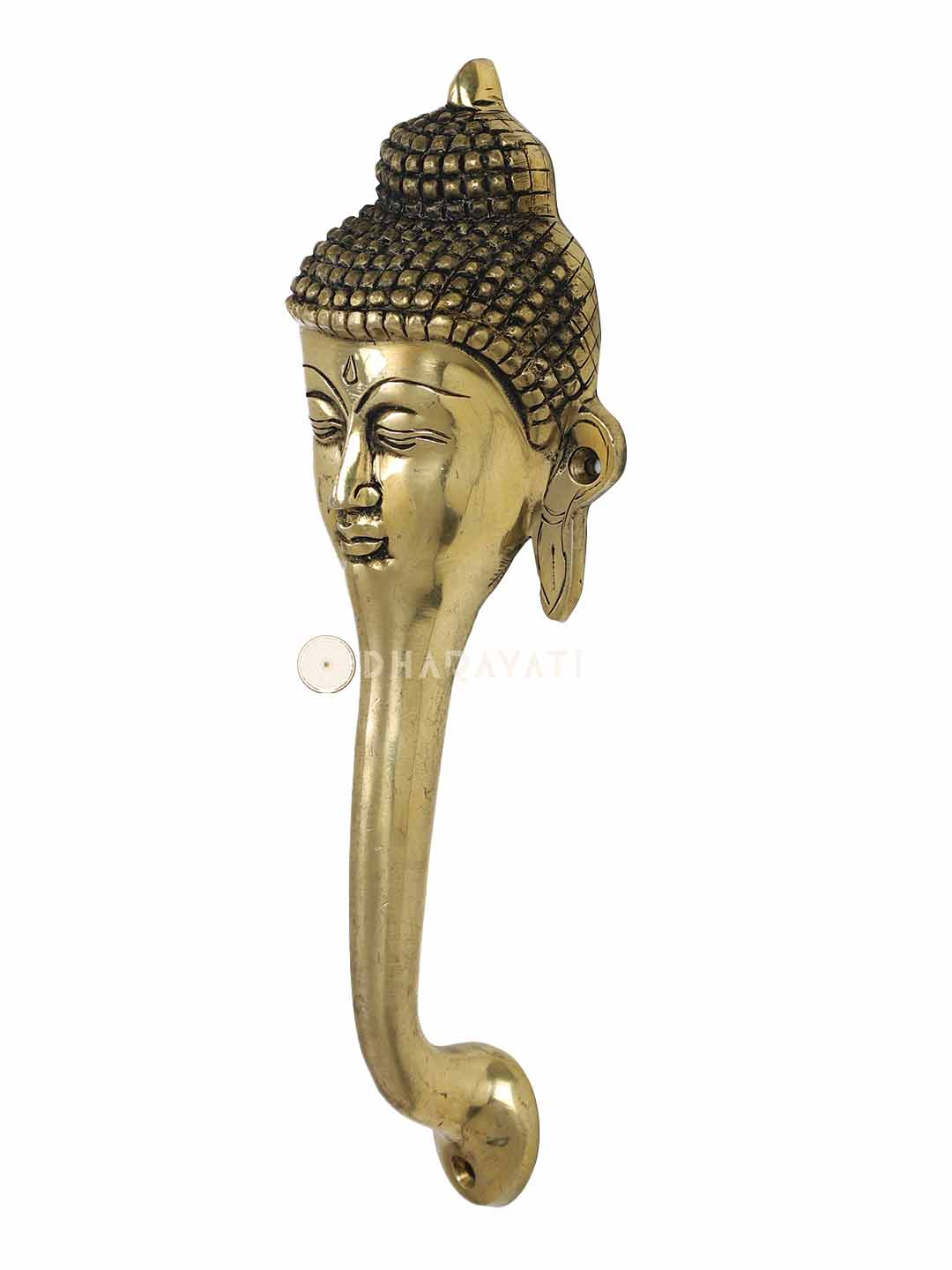 Buddha Design Door Handle Decorative Brass