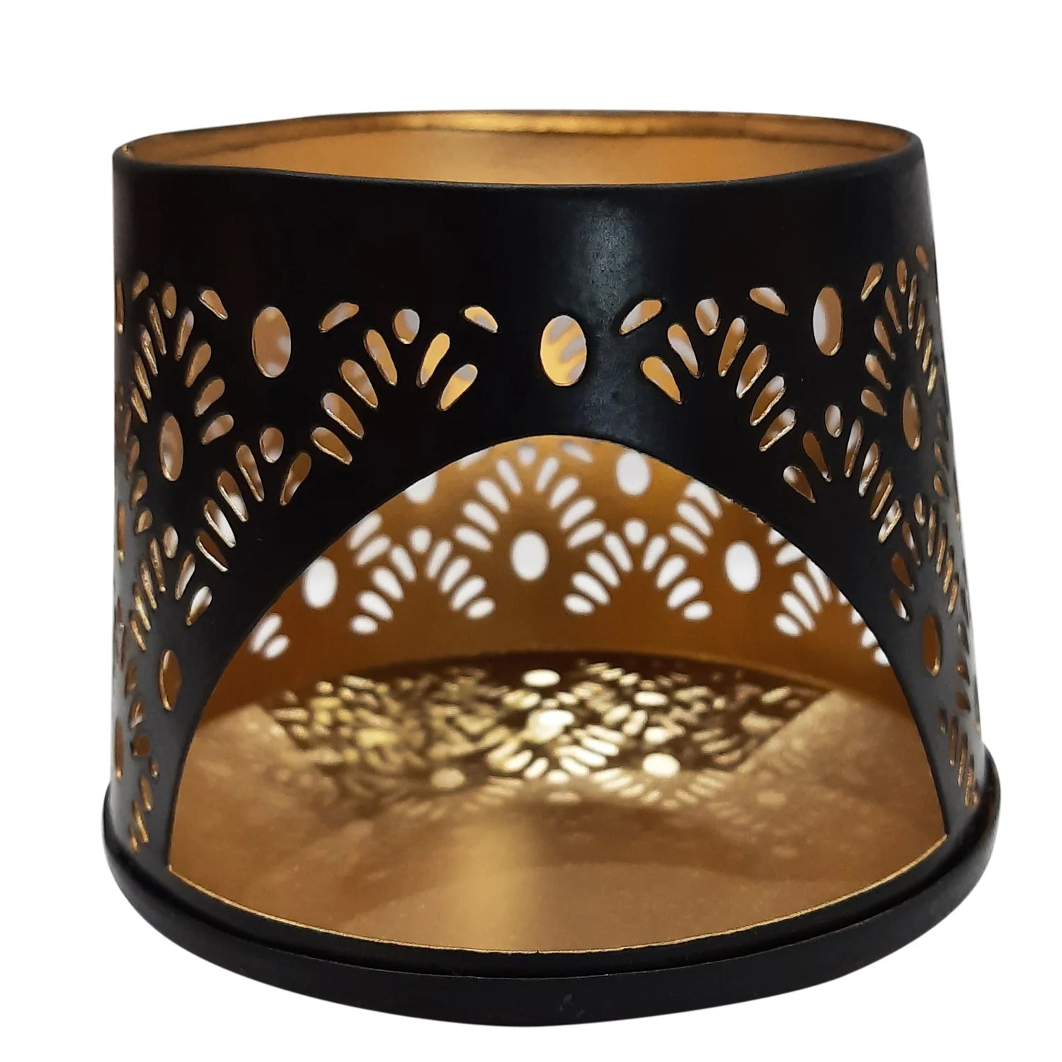 Iron Votive Holder Cutwork in Black