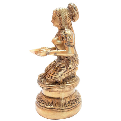 Brass Sitting Deeplaxmi 9 in