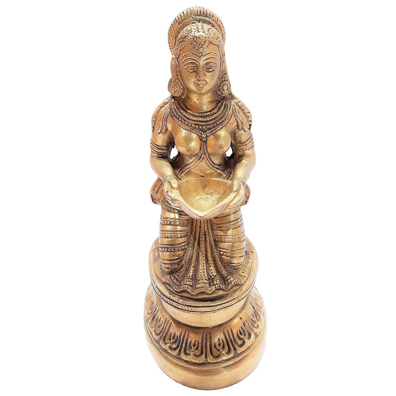 Brass Sitting Deeplaxmi 9 in