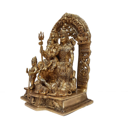 Brass Shiv Family Sitting Arch