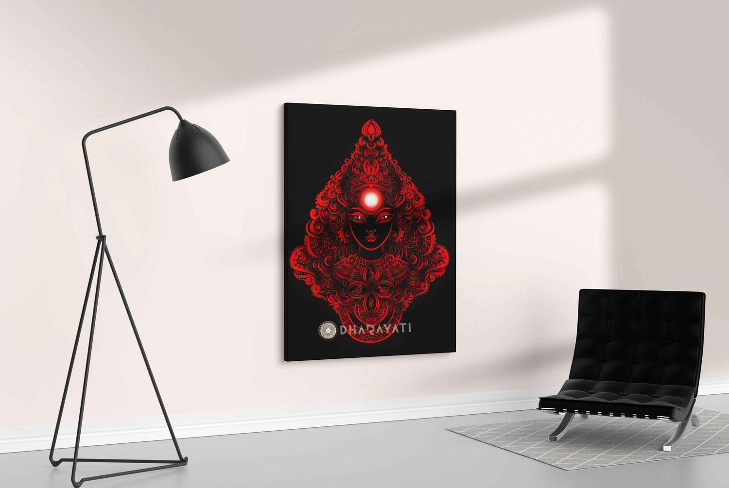 Divine Radiance: Devi Red - Canvas Art