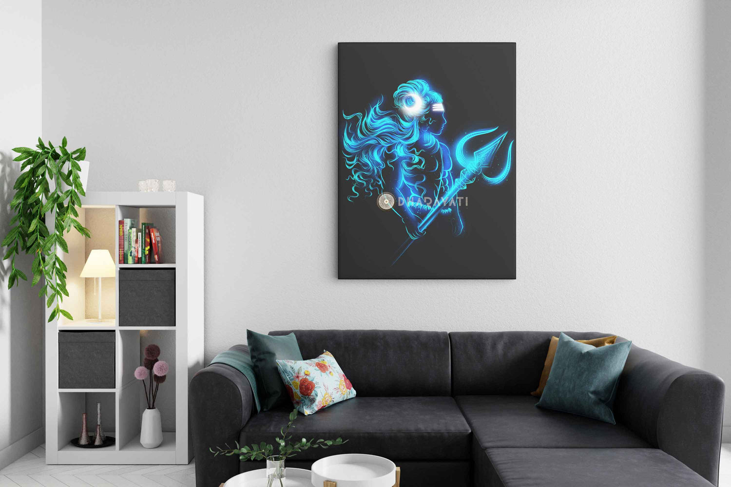 Mystical Power: Lord Shiva with Trishul - Canvas Art