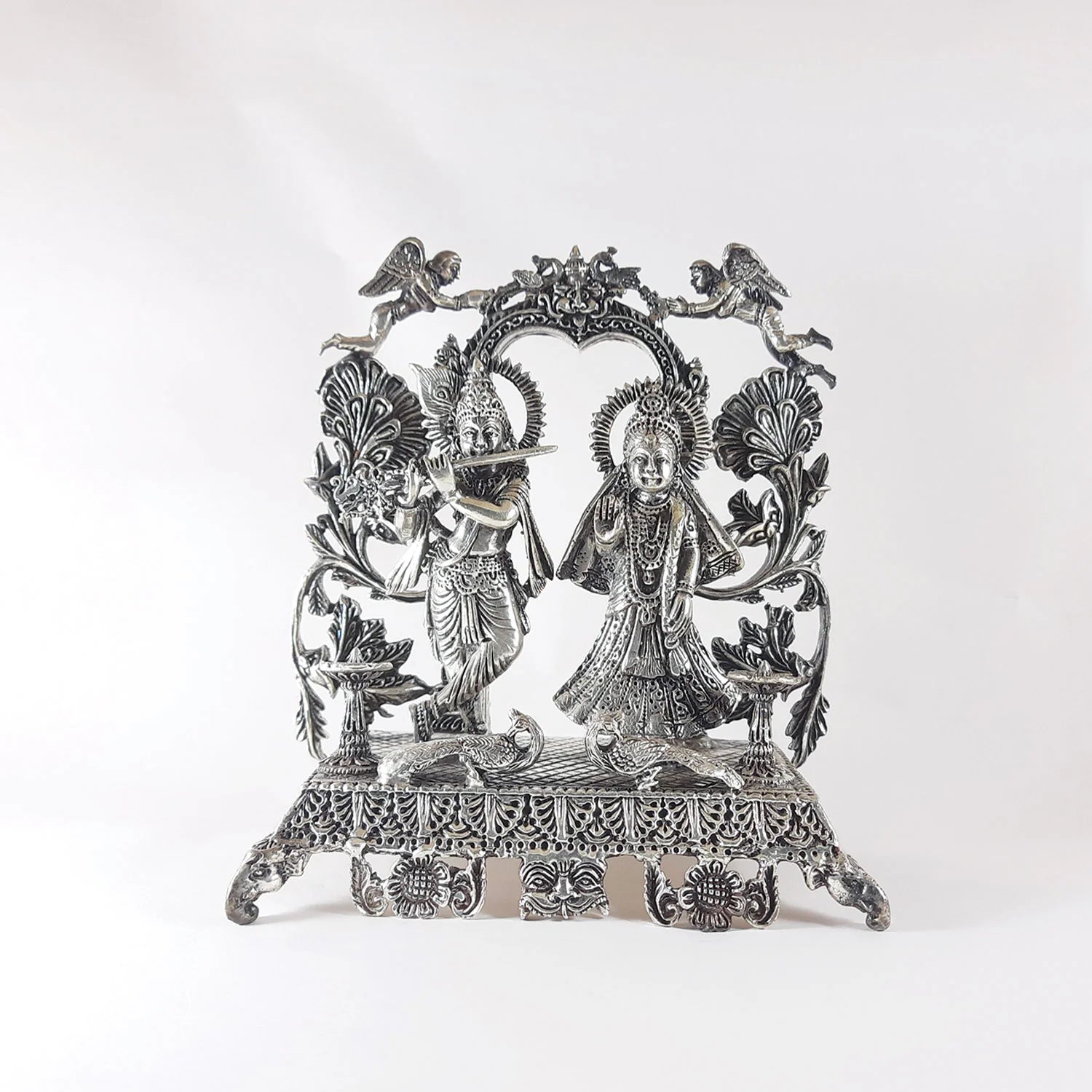 Silver Radhakrishna in Arch