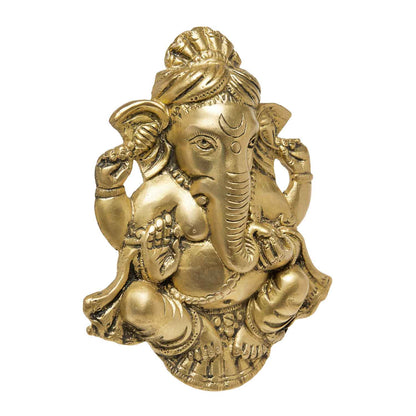 Brass Ganesh with Turban Wall Hanging