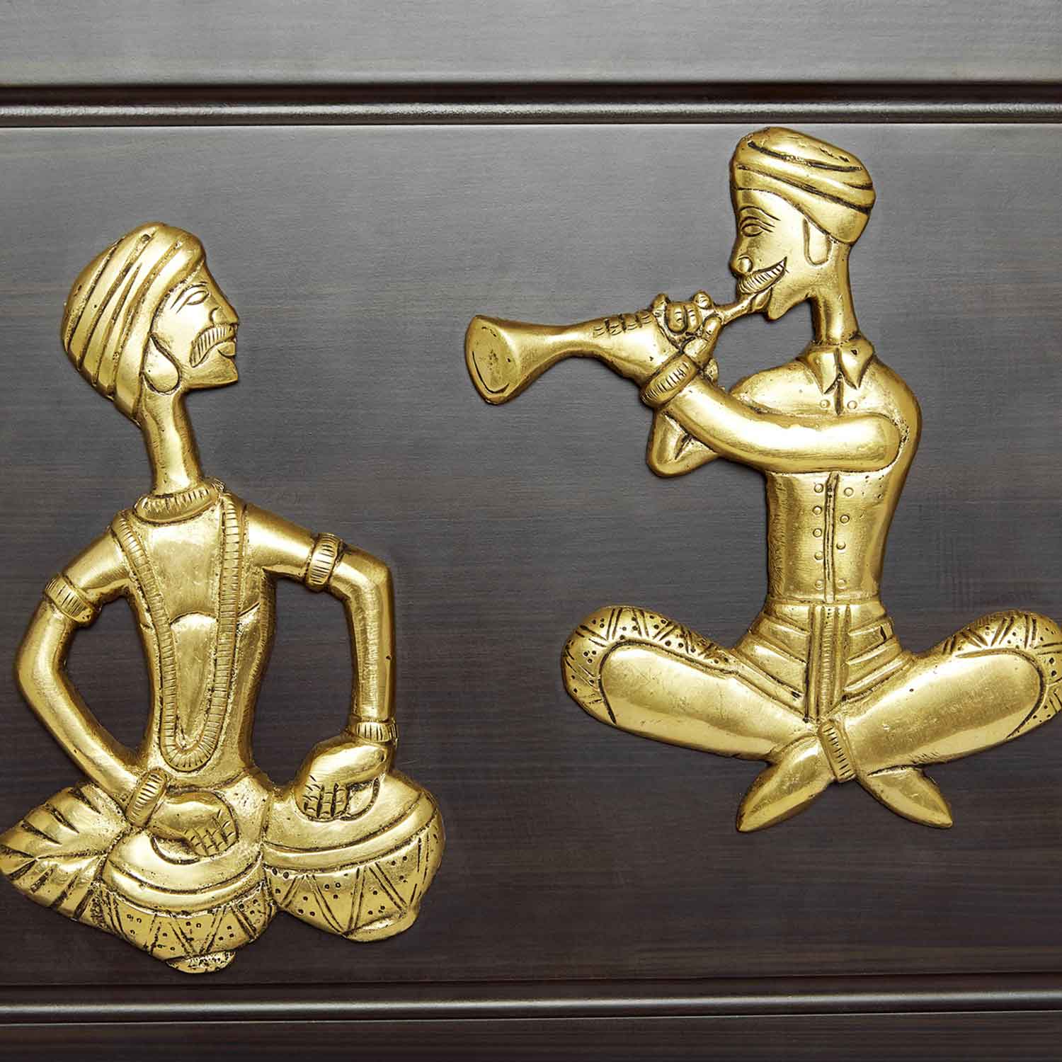 Brass Musicians Wooden Wall Hanging