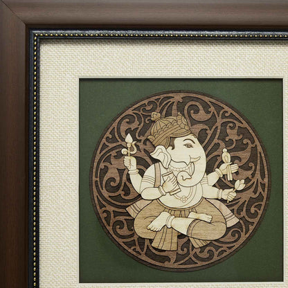 Pothi Ganesha Wood Art Frame