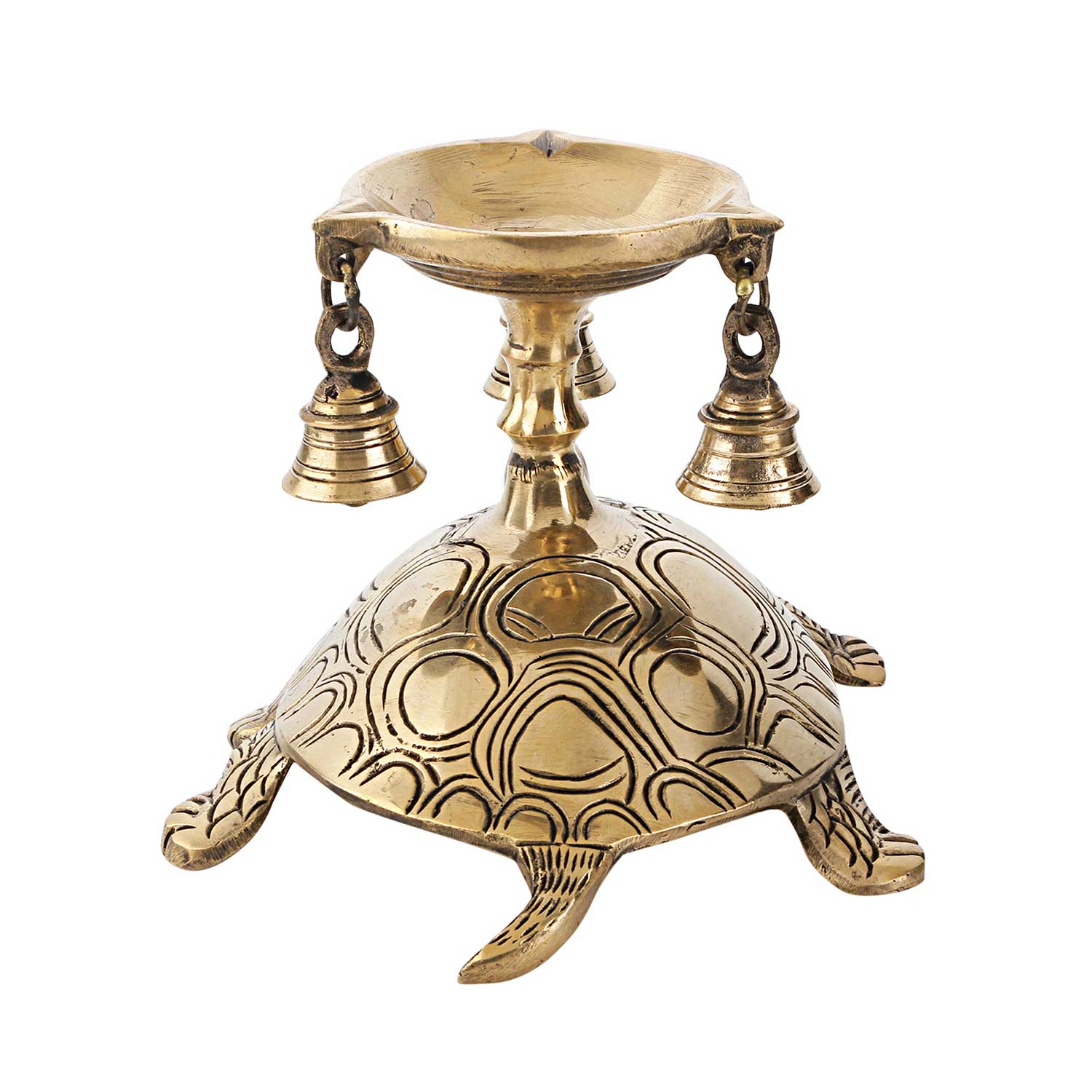 Brass Tortoise Base Aarti Deepak 6 in