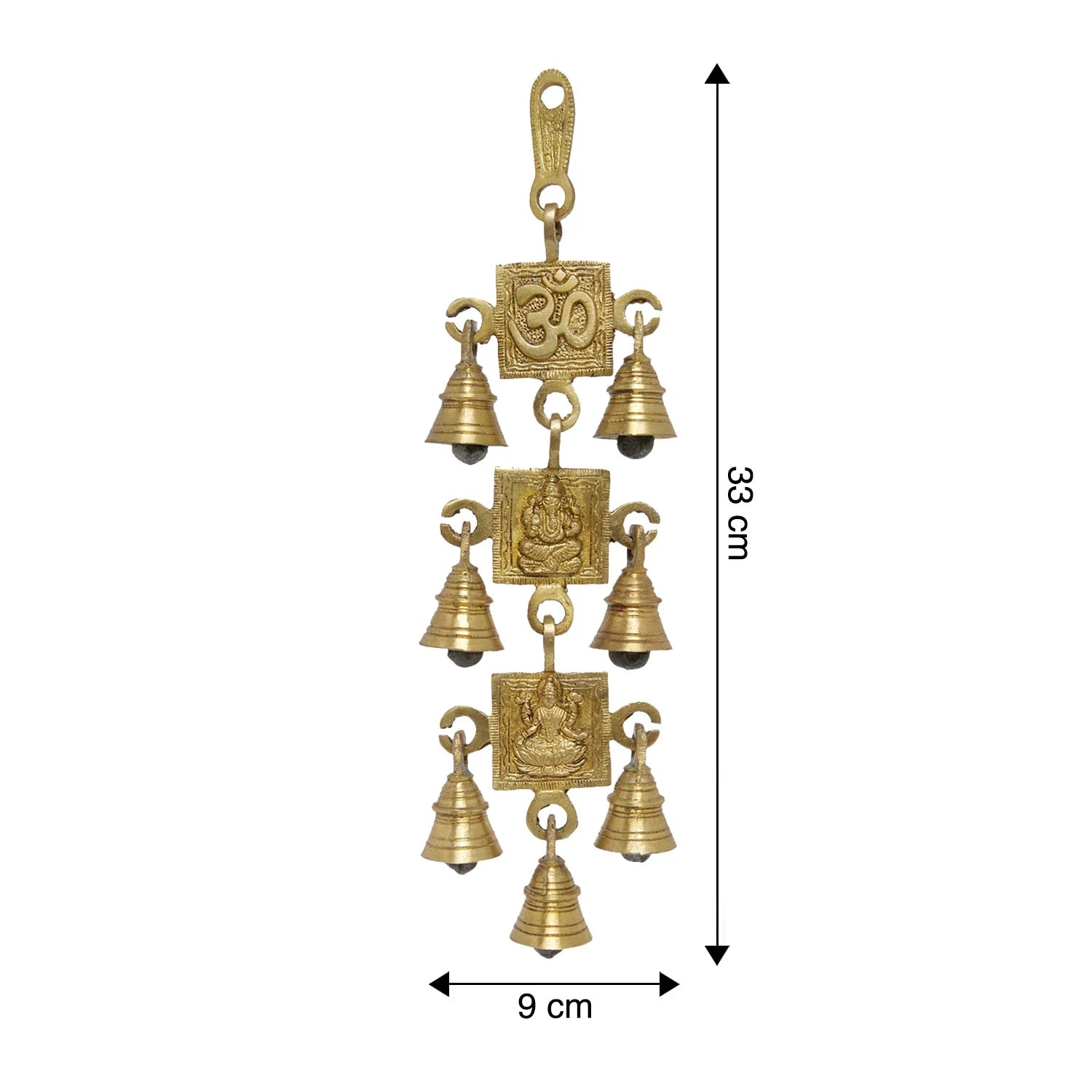 Brass Om Ganesh and Laxmi Temple Bells