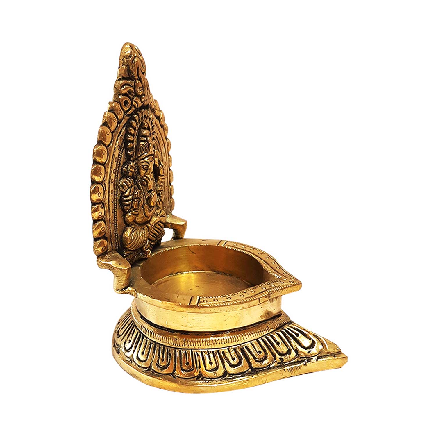 Brass Turban Ganesha Deepak 4.5 in