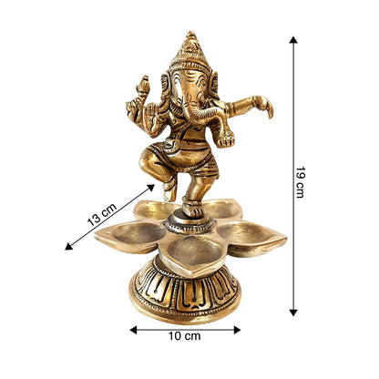 Brass Dancing Ganesha Deepak