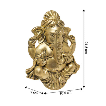 Brass Ganesh with Turban Wall Hanging