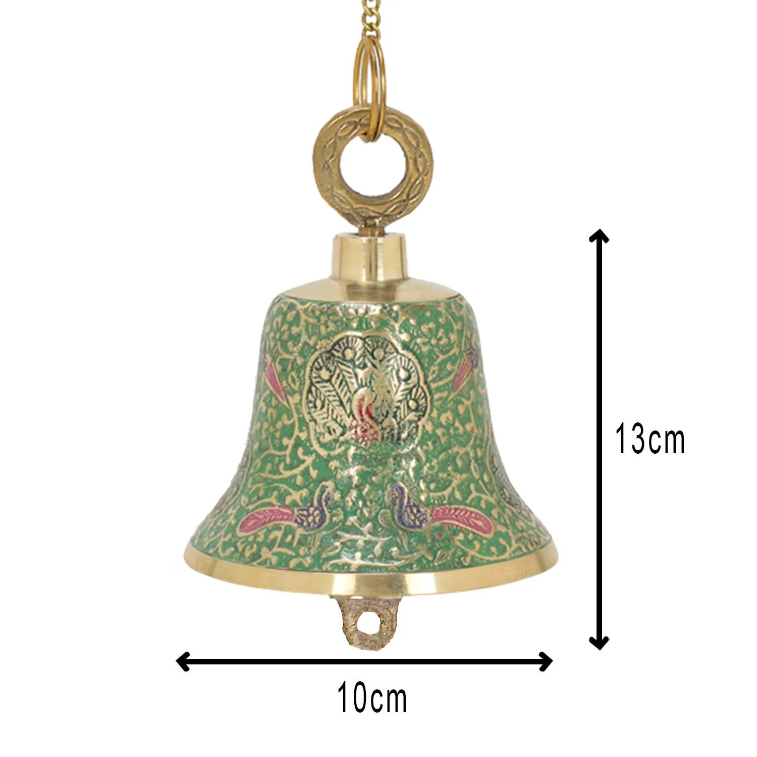 Brass Engraved Temple Bell Small (Assorted Designs)