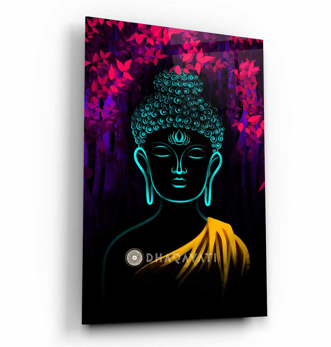 Enlightened Serenity: Gautama Buddha Glass Wall Art for Inner Peace