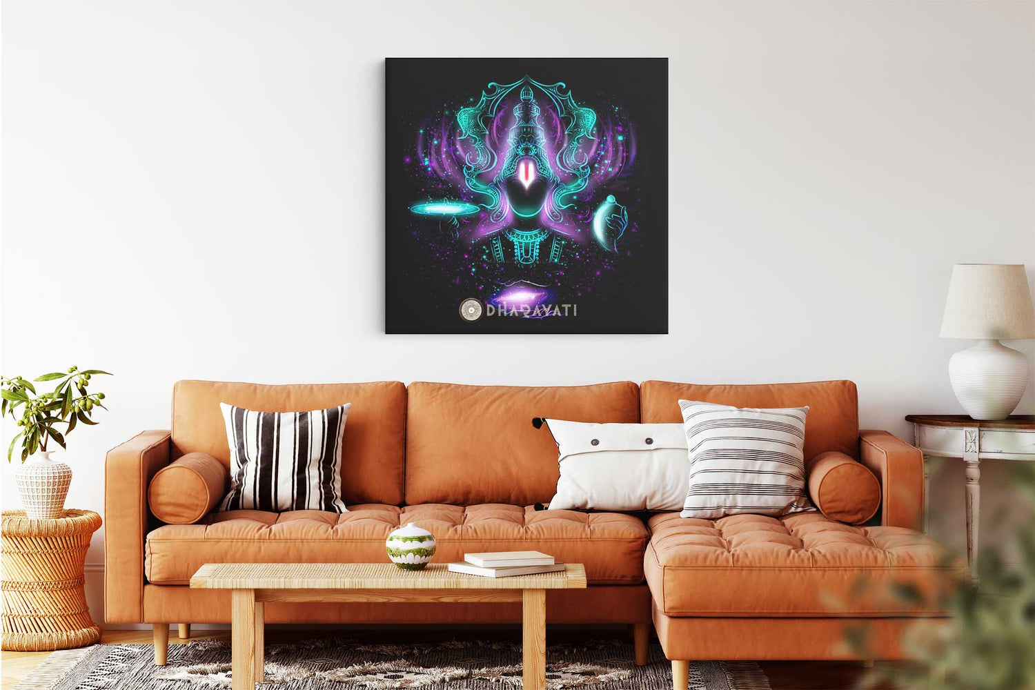 Cosmic Splendor: Lord Vishnu and the Universe - Canvas Art