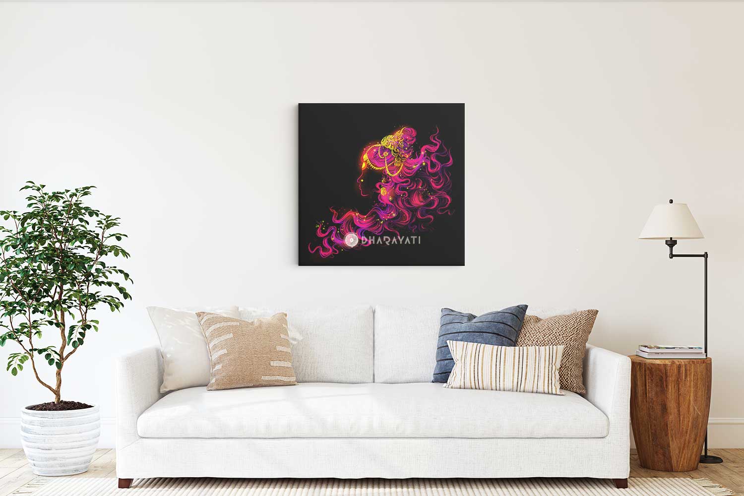 Divine Feminine Radiance: Shakti in Pink - Graceful Canvas Art