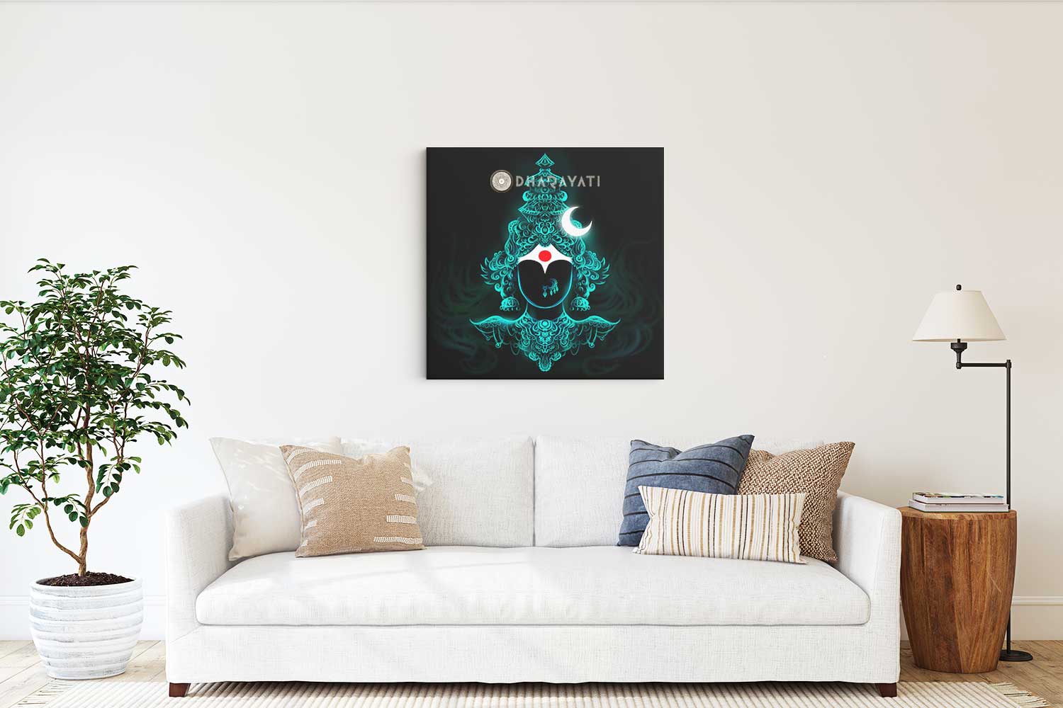 Divine Goddess: Devi in Teal - Canvas Art