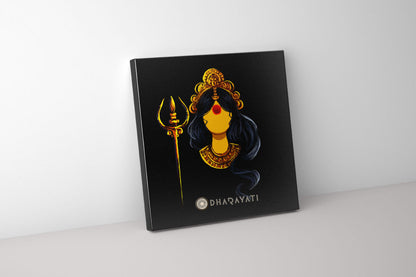 Divine Power: Devi with Trishul - Canvas Art