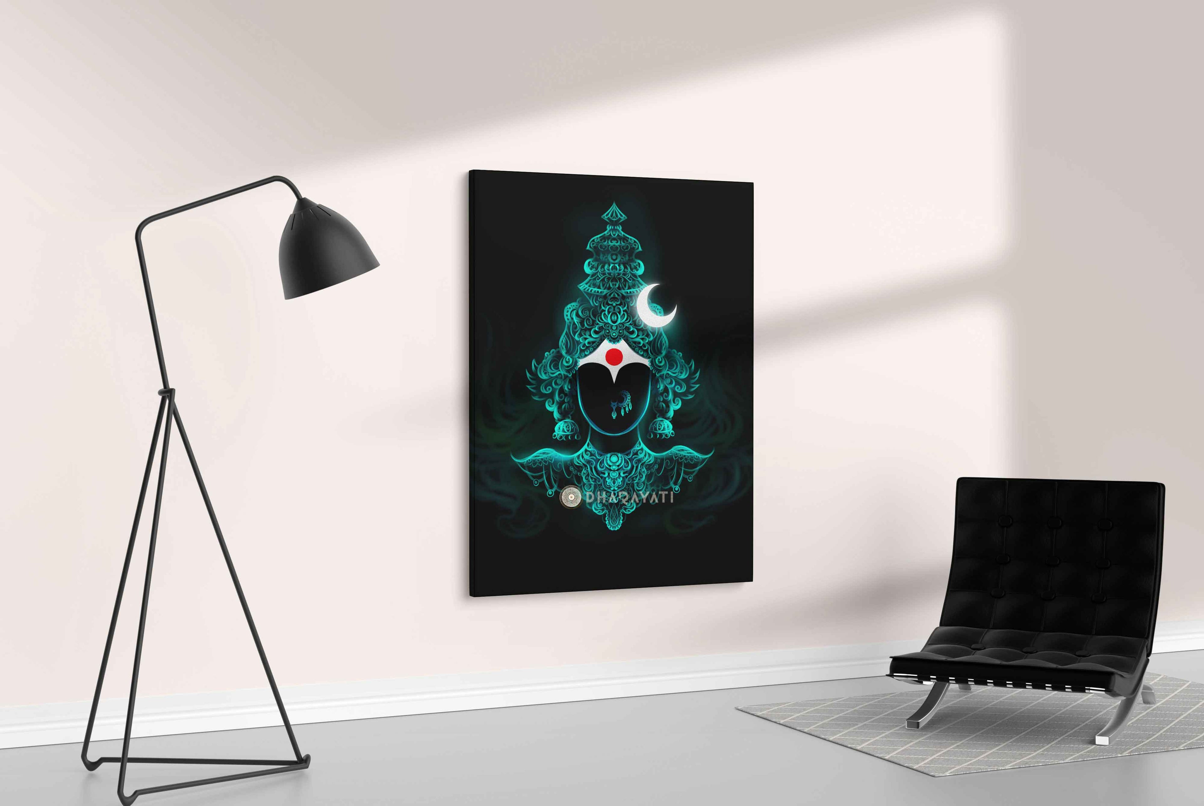 Divine Radiance: Devi Teal Color - Canvas Art