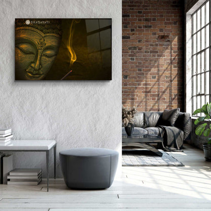 Enlightened Serenity: Buddha Glass Wall Art for Tranquility and Inspiration