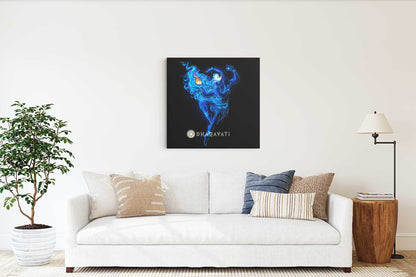 Fiery Divinity: Mahadev with Fiery Hand - Dynamic Canvas Art