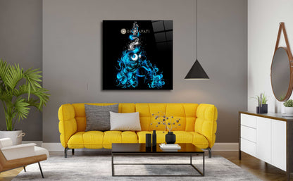 Mahadev with Ganga on His Head Glass Wall Art