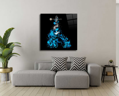 Mahadev with Ganga on His Head Glass Wall Art