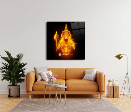 Lord Murugan Glass Wall Art - Divine Warrior&