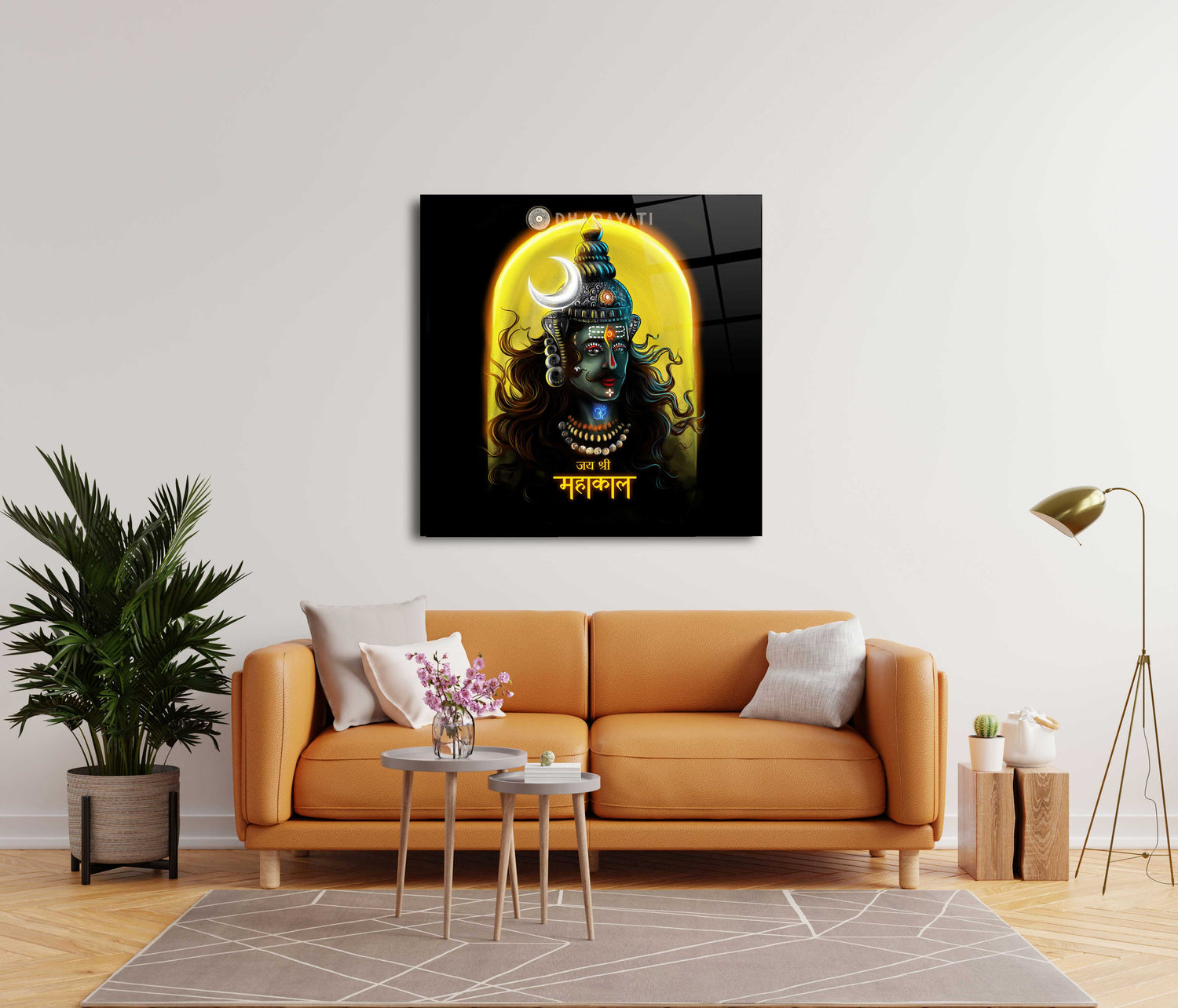 Mahakal Ji Glass Wall Art: Divine Symbolism for Spiritual Spaces