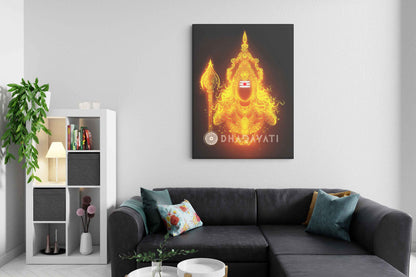 Lord Murugan Embracing His Mighty Weapon | Canvas Art