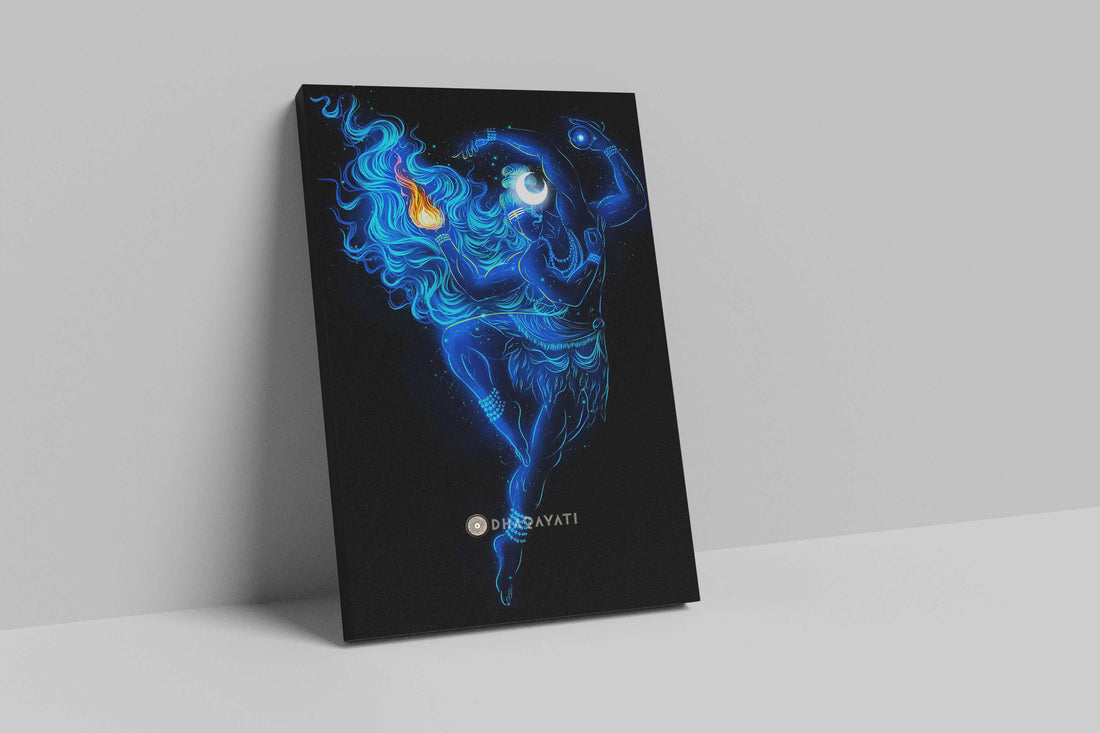 Lord Shiva Canvas Art - Depicting Shiva with Fire in Hand