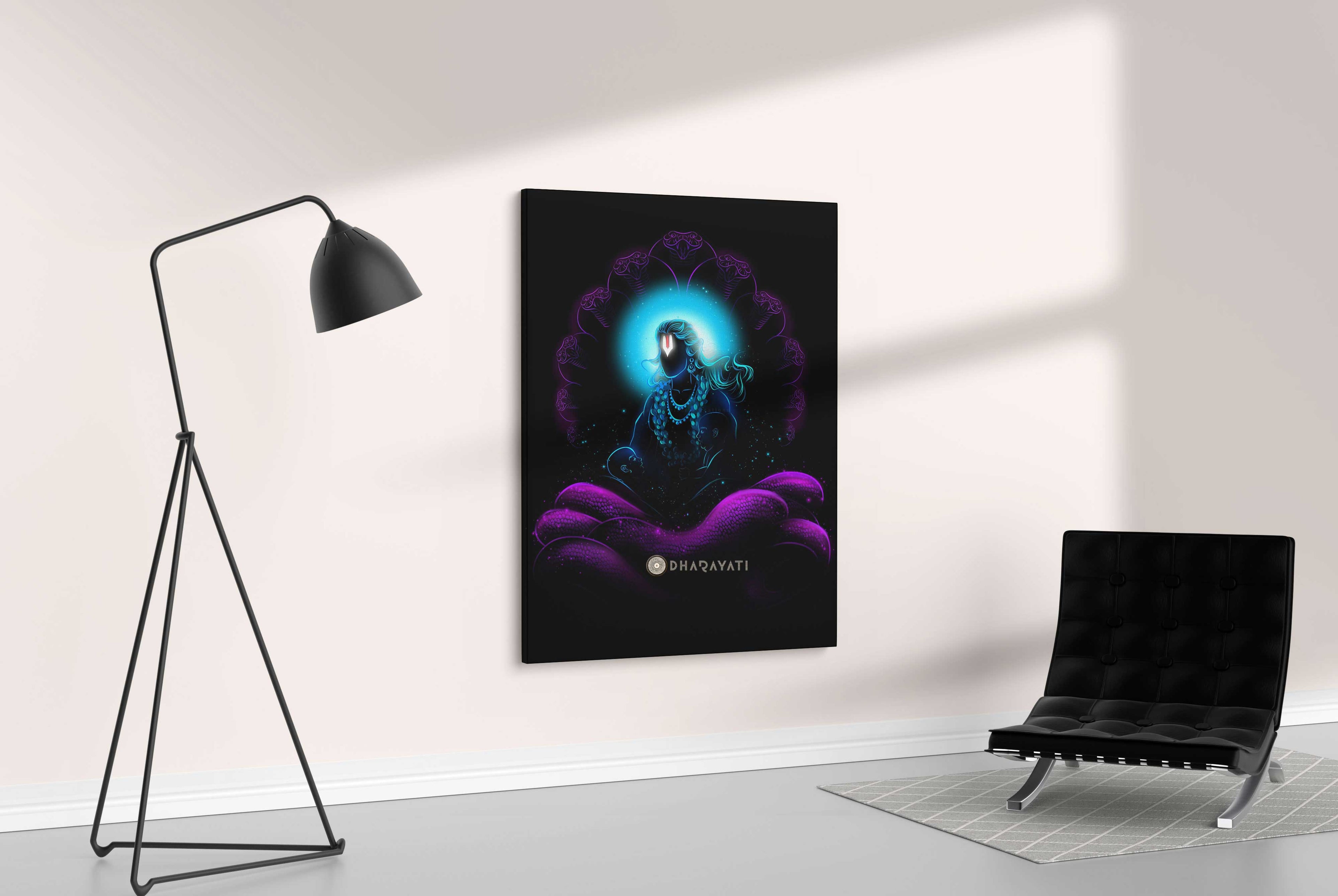 Lord Vishnu and the Child Canvas Art - A Symbol of Protective Love and Guidance