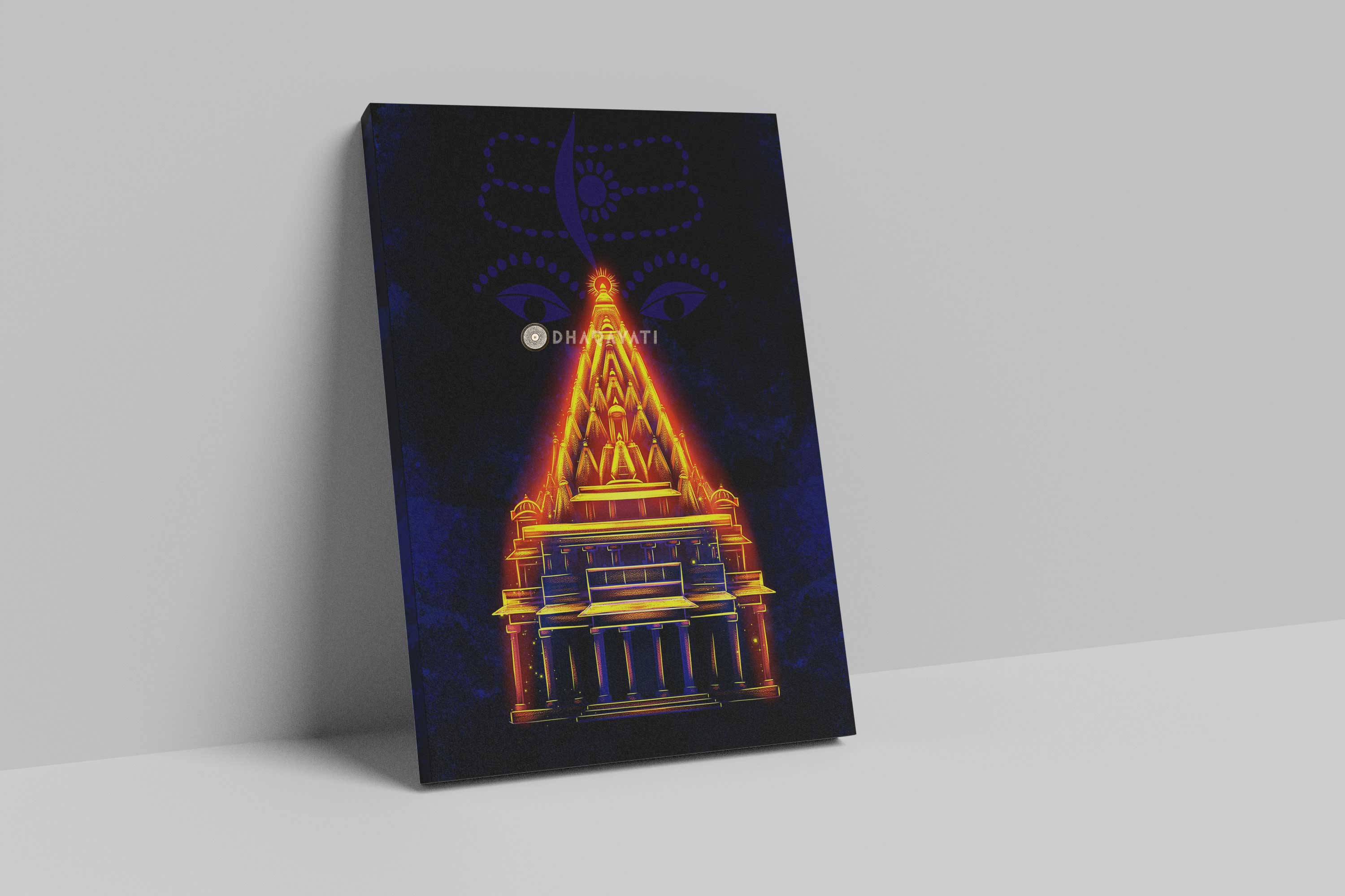 Sacred Sanctum: Mahakaleshwar Jyotirlinga Temple - The Abode of Lord Shiva | Devotional Canvas Art