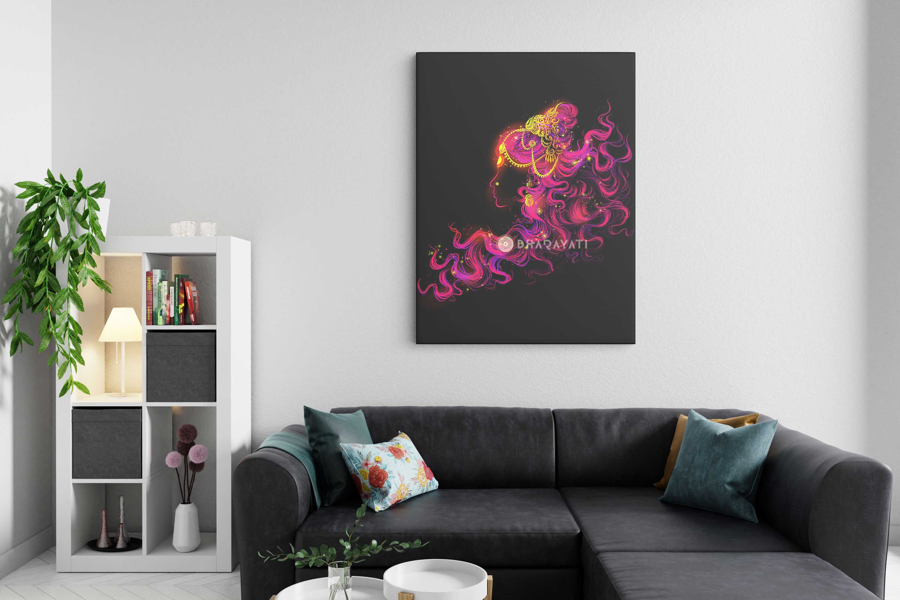 Shakti Canvas Art Pink : Empowering Feminine Energy in a Graceful Palette