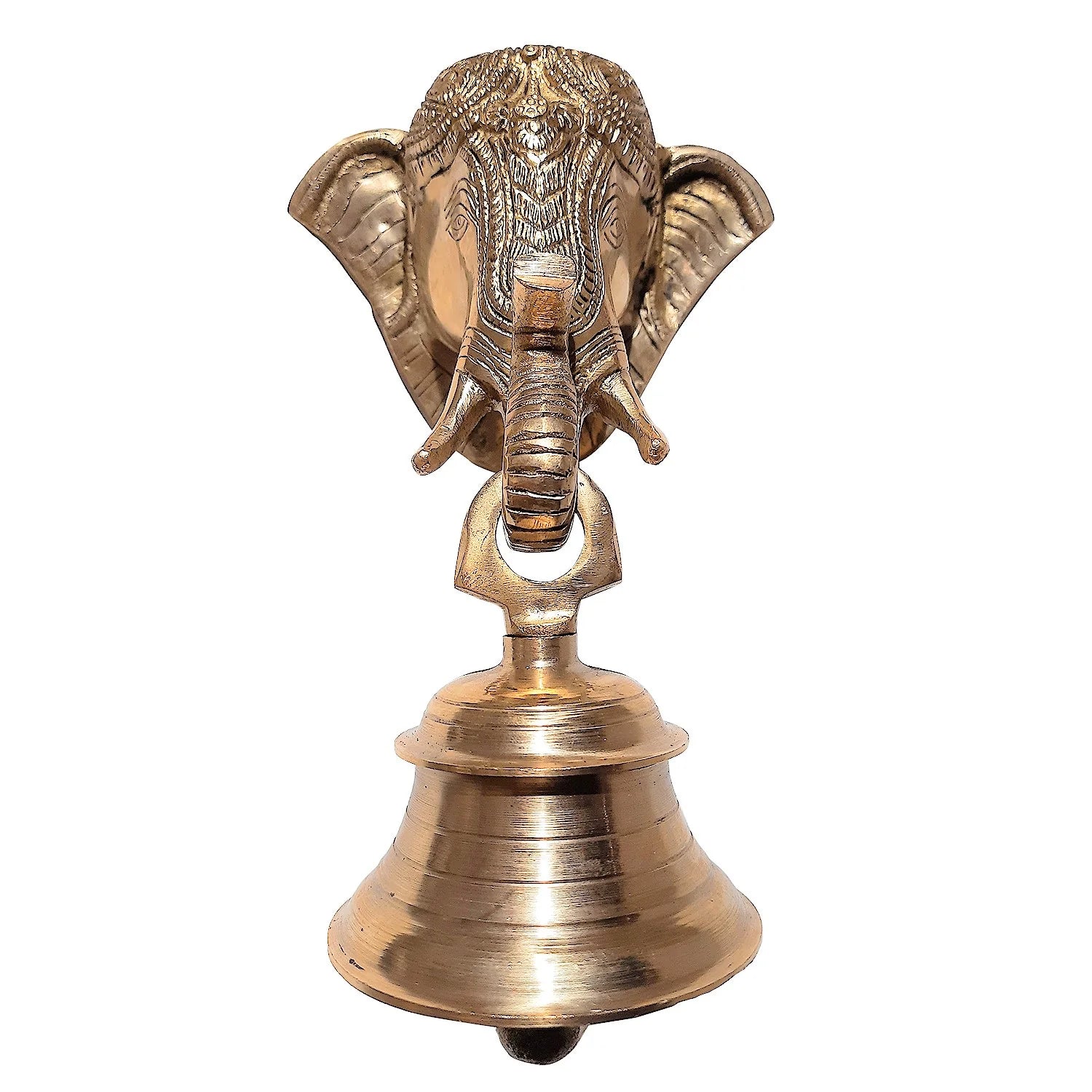 Brass Wall Hanging Elephant Mask with Bell