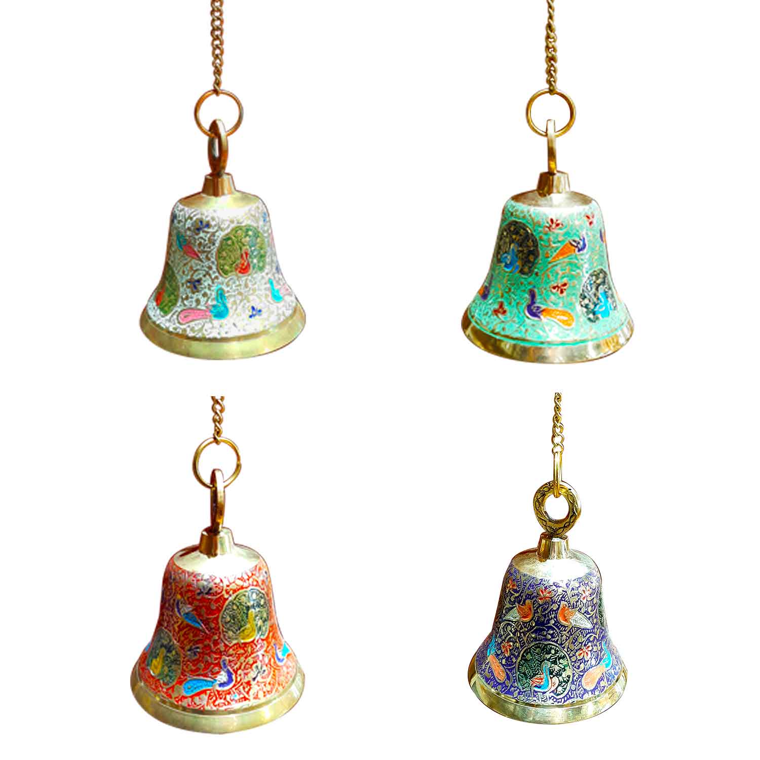 Brass Engraved Temple Bell Small (Assorted Designs)