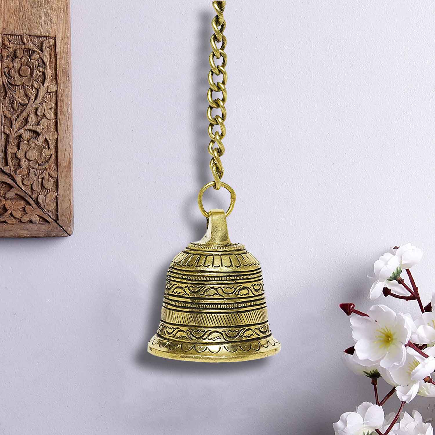 Brass Engraved Temple Bell