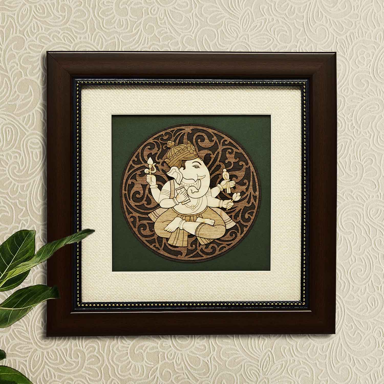 Pothi Ganesha Wood Art Frame