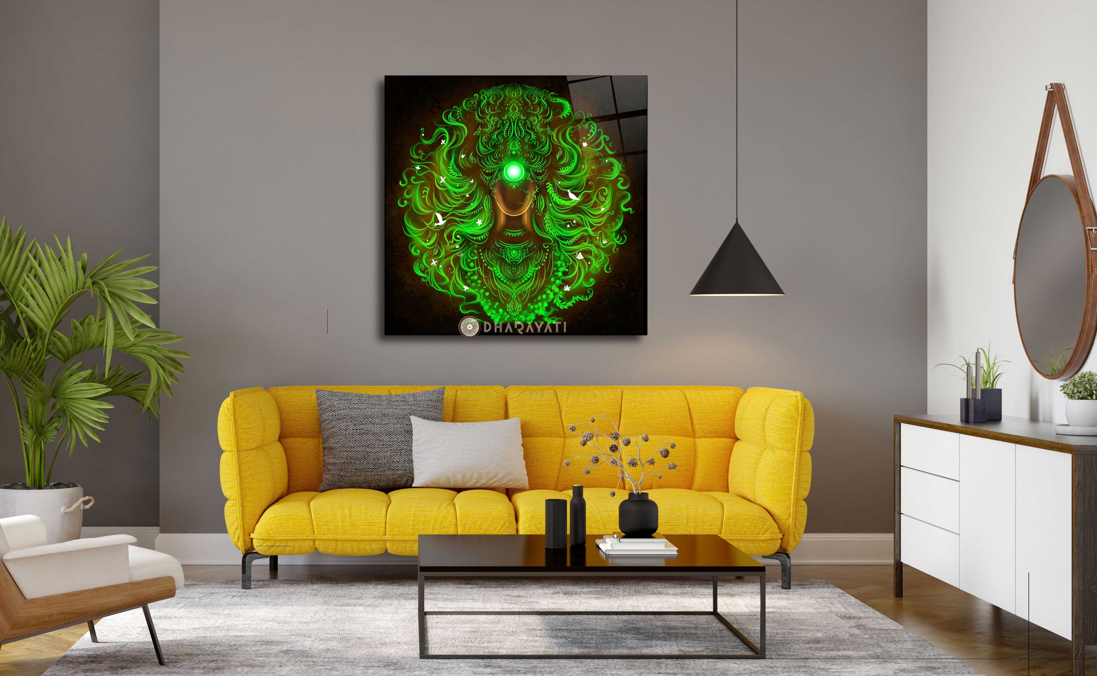 Vanadevi Green Glass Wall Art: Captivating and Vibrant Home Decor