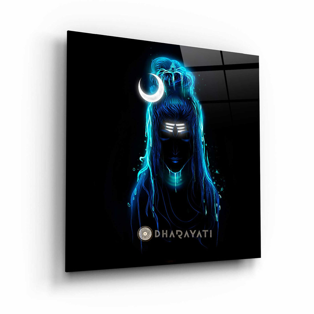 Gangadhar Shiv Ji Glass Wall Art - Embrace the Divine Union of Lord Shiva and Goddess Ganga