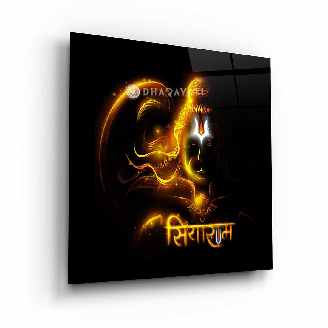 Devotion Embodied: Lord Hanuman Glass Wall Art for Strength and Protection