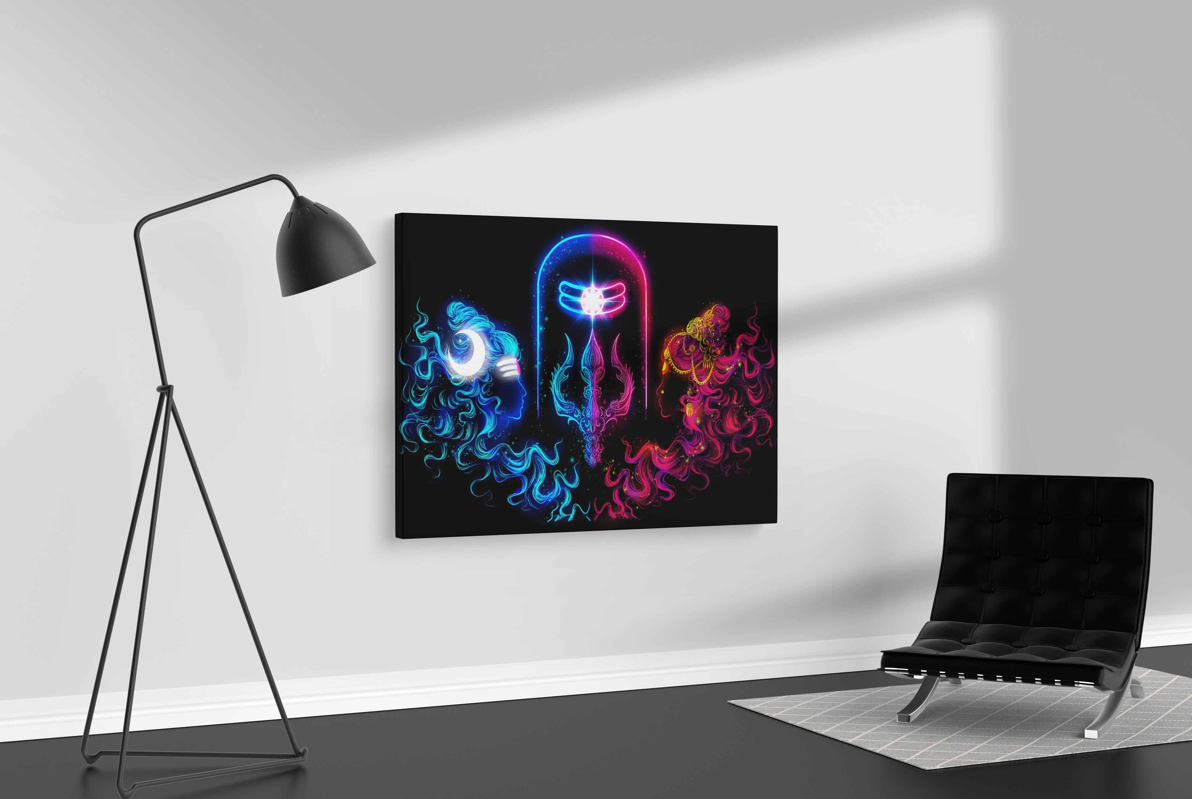 Eternal Union: Shiva Shakti with Linga - Canvas Art