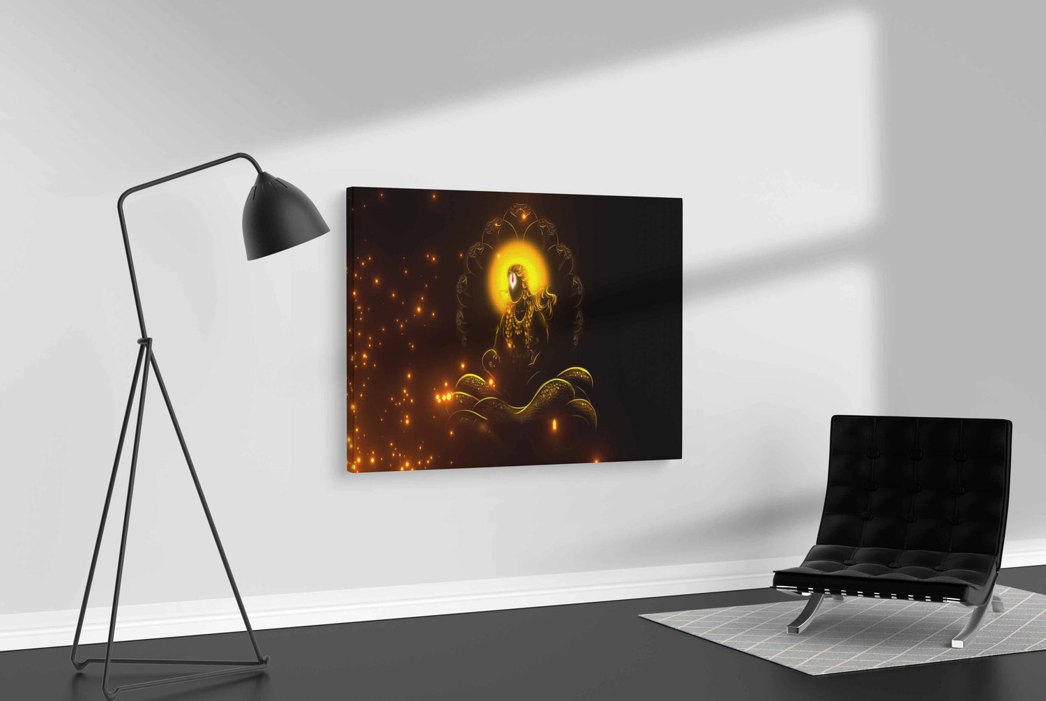 Divine Bond: Lord Vishnu with Child - Canvas Art