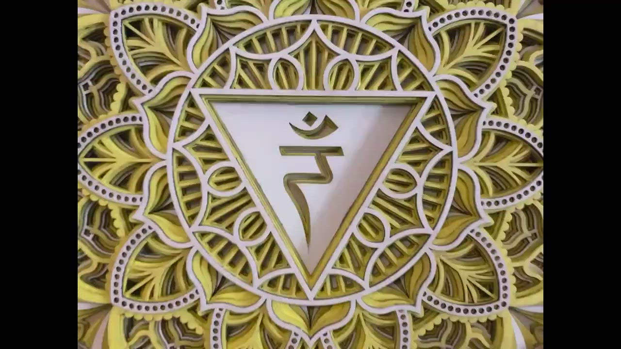 Solar Plexus Chakra, Geometric |  Wooden Wall Decor