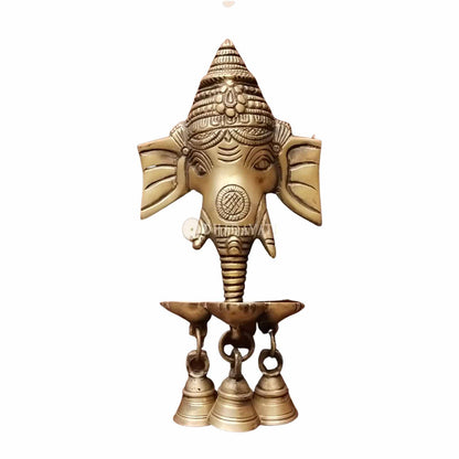 Brass Ganesha Wall Hanging With Bells