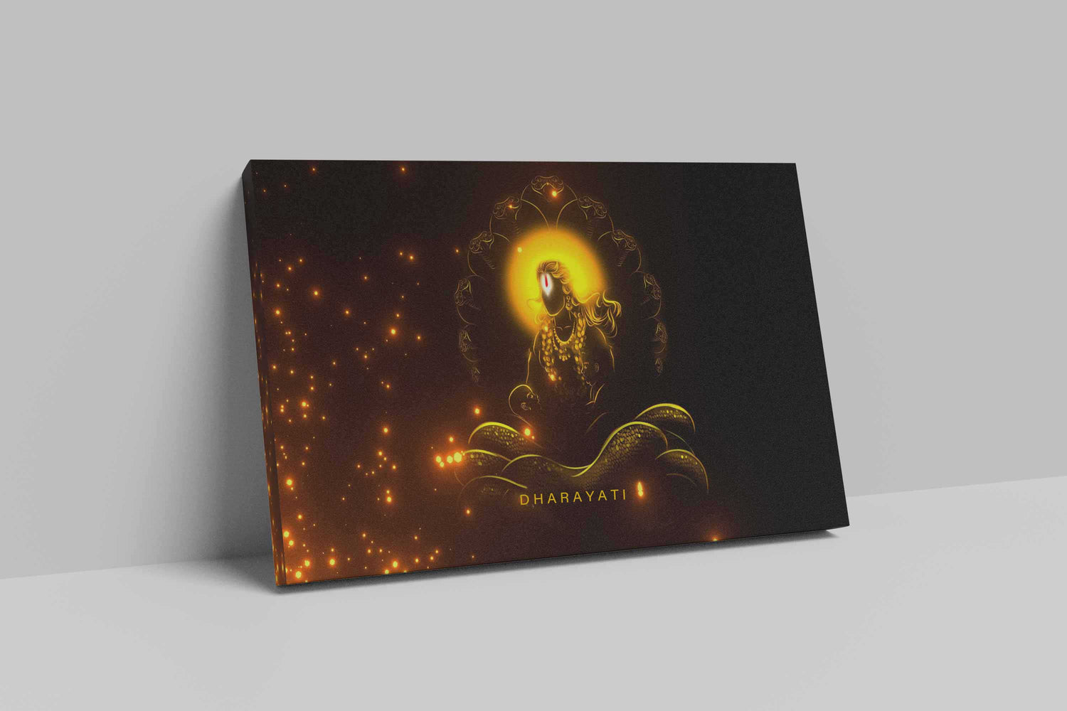 Divine Bond: Lord Vishnu with Child - Canvas Art