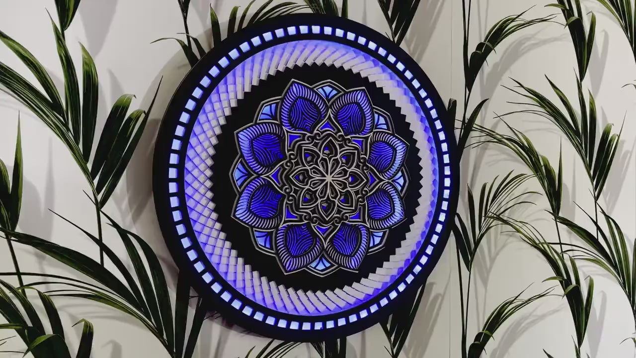 Color Changing Mandala Wall Art LED Wall Hanging | Wooden Wall Decor