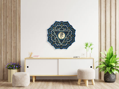 Throat Chakra, Geometric | Wooden Wall Décor