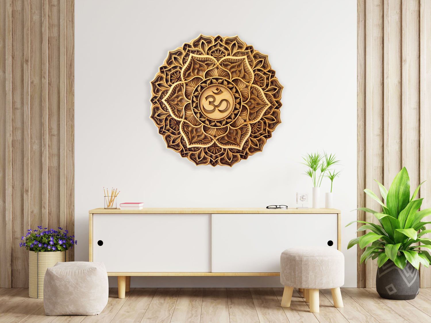 The Crown Chakra, Geometric |  Wooden Wall Decor