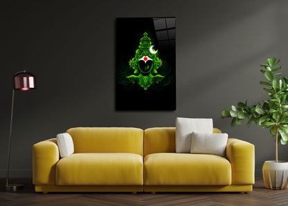 Devi in Green Glass Wall Art - Embrace the Divine Presence